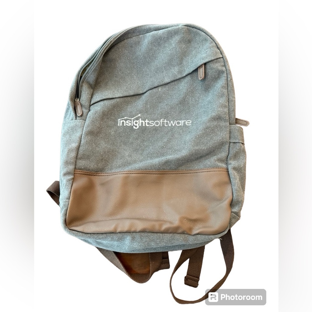 Port Authority branded backpack knapsack blue brown NWOT